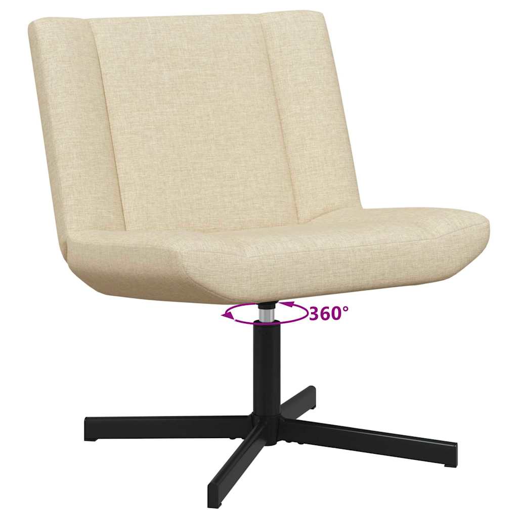 Chaise pivotante Crème 63 x 75 x 76 cm tissu - XIOS