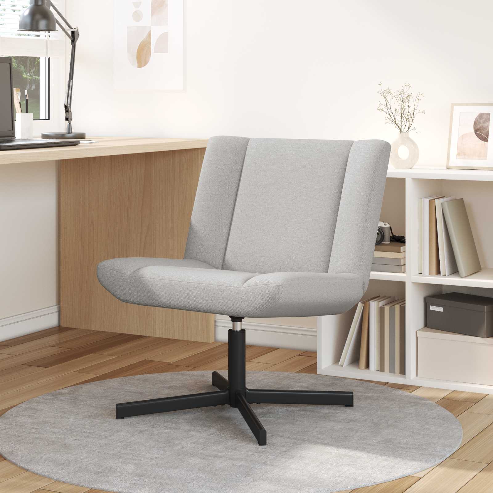 Chaise pivotante Gris nuage 63 x 75 x 76 cm tissu - XIOS