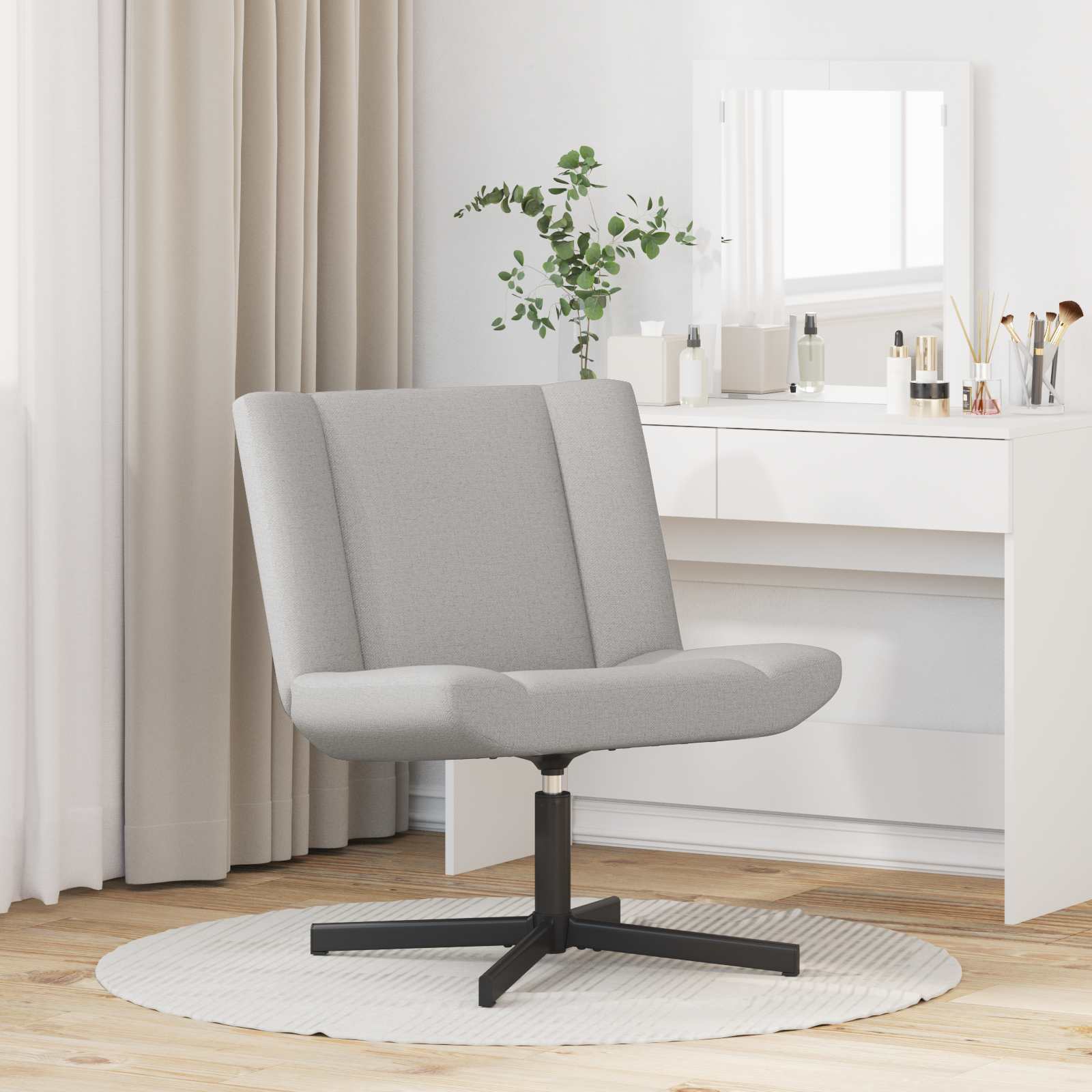 Chaise pivotante Gris nuage 63 x 75 x 76 cm tissu - XIOS