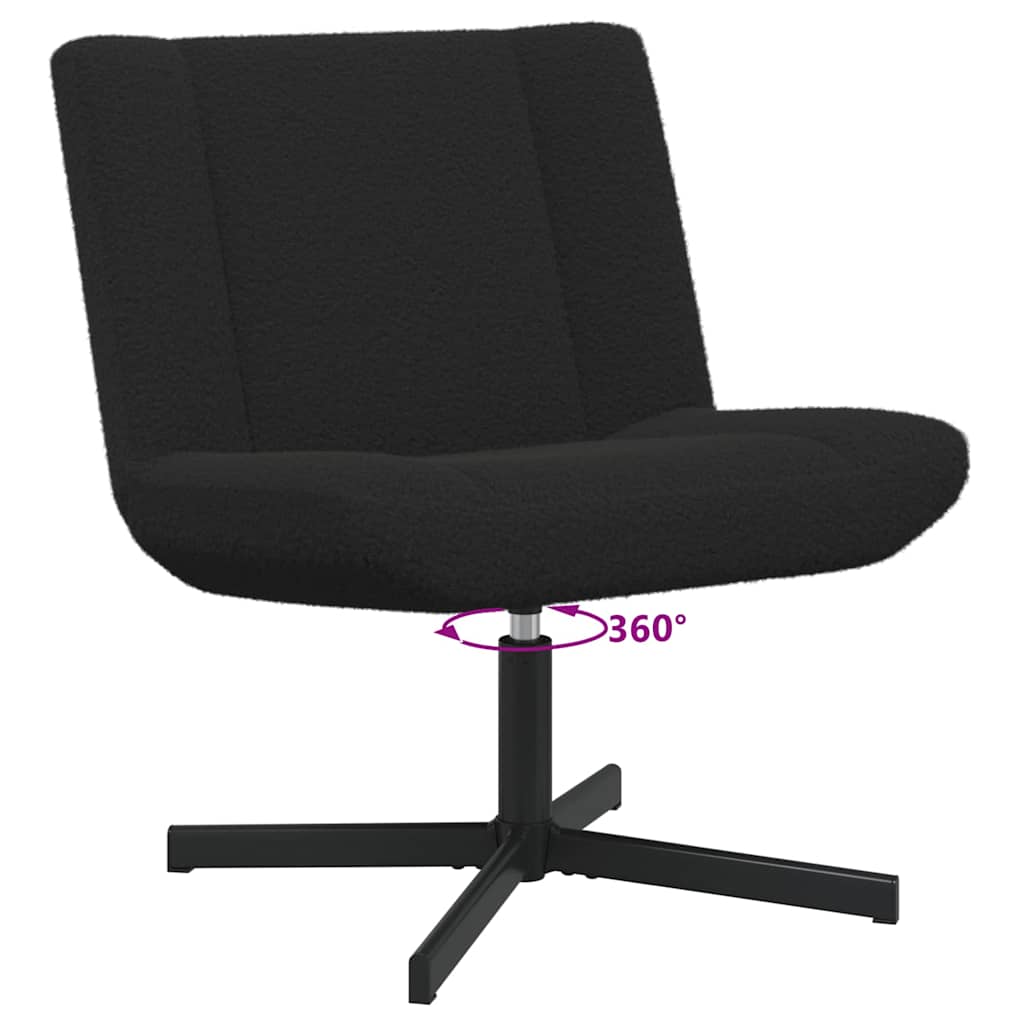 Chaise pivotante Noir 63 x 75 x 76 cm Peau de mouton - XIOS