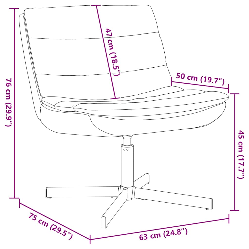 Chaise pivotante Noir 63 x 75 x 76 cm PU brillant - XIOS