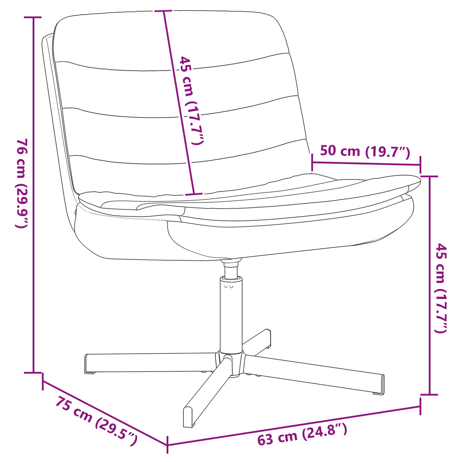 Chaise pivotante Bleu 63 x 75 x 76 cm tissu - XIOS