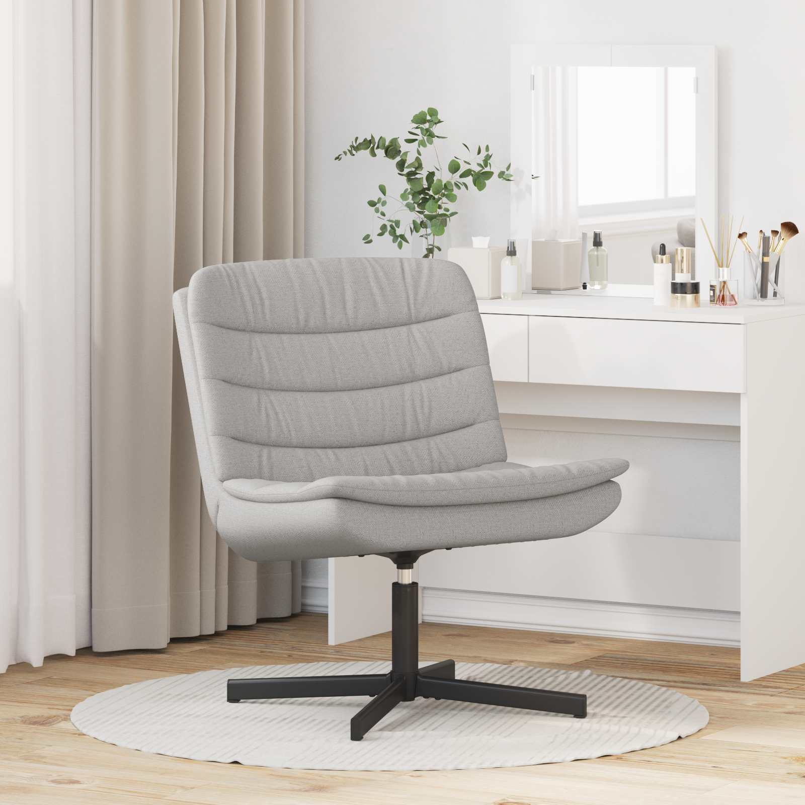 Chaise pivotante Gris nuage 63 x 75 x 76 cm tissu - XIOS