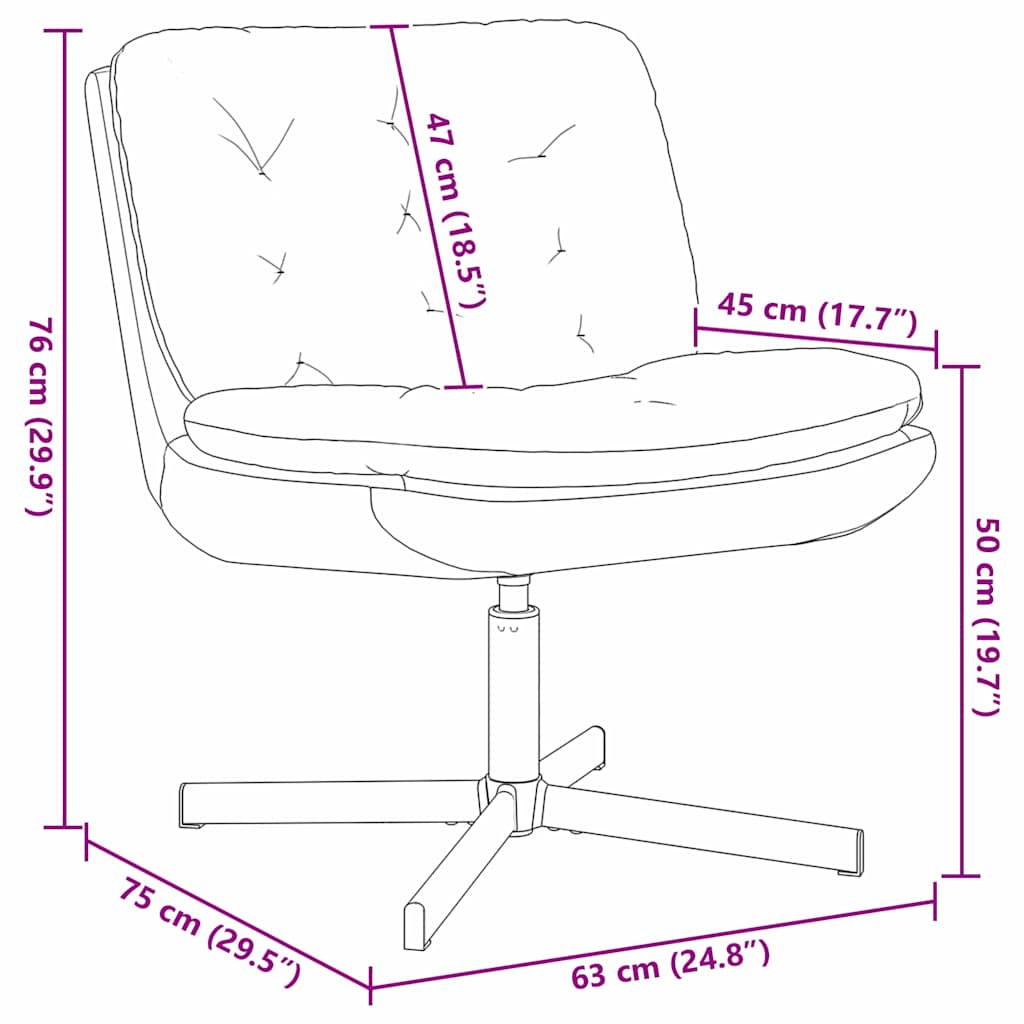 Fauteuil relaxant pivotant Rose 63 x 75 x 76 cm Velours - XIOS