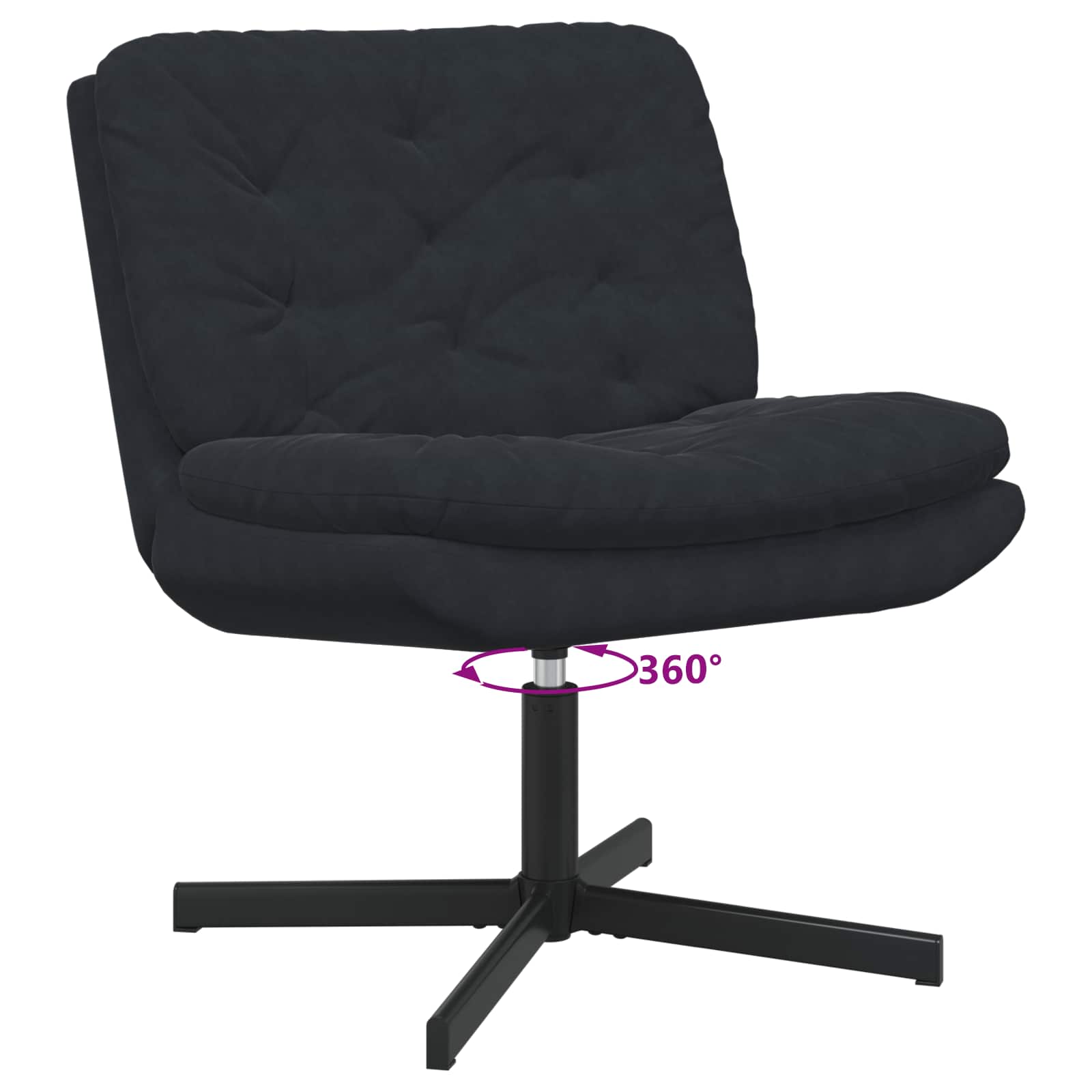 Fauteuil relaxant pivotant Noir 63 x 75 x 76 cm Velours - XIOS