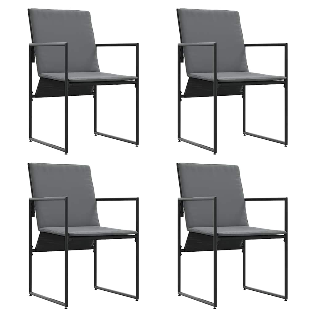 Ensemble de salle à manger pour jardin 5 pcs Noir Acier