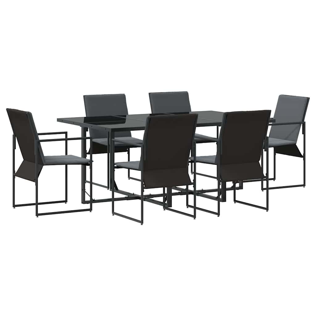 Ensemble de salle à manger pour jardin 7 pc Noir Acier - XIOS