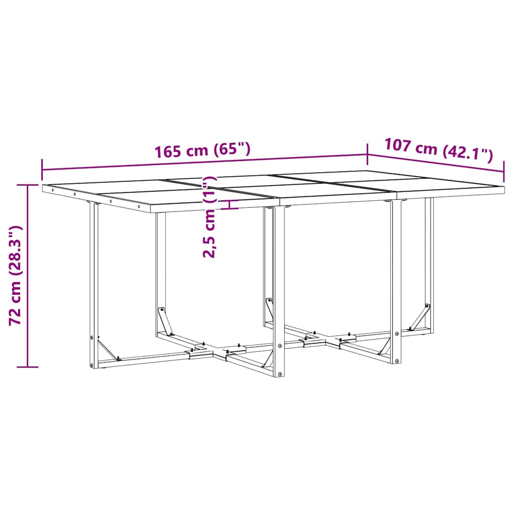 Ensemble de salle à manger pour jardin 7 pc Noir Acier - XIOS
