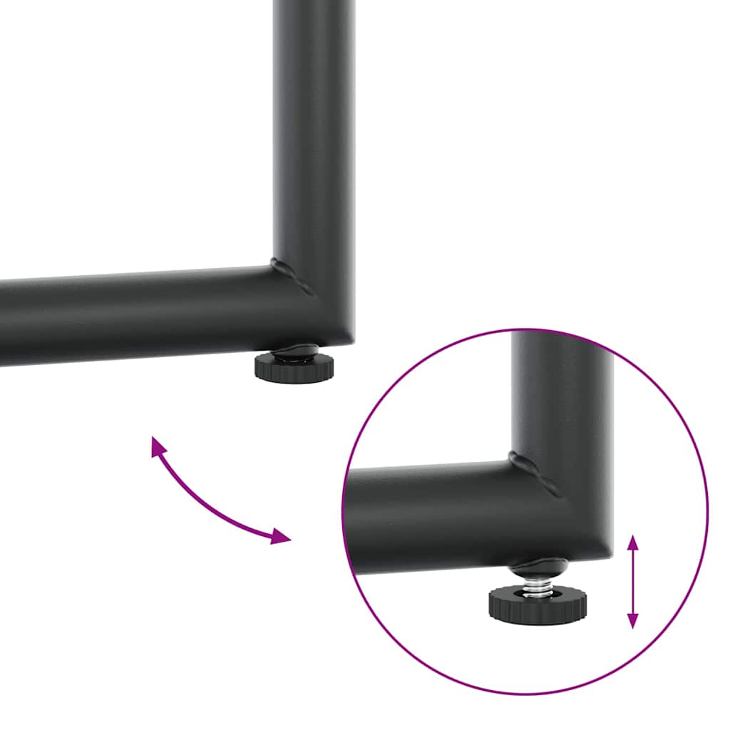 Ensemble de salle à manger pour jardin 9 pcs Noir Acier