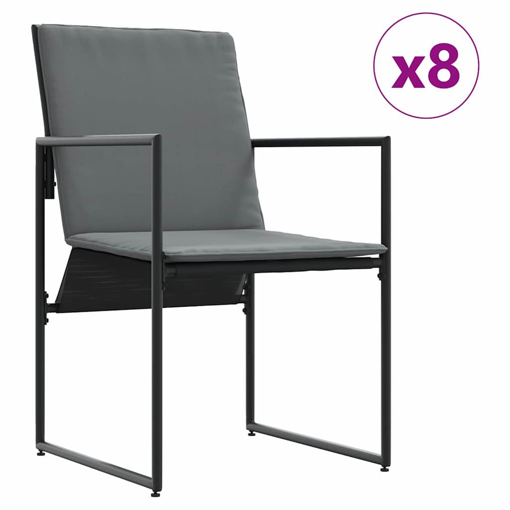 Ensemble de salle à manger pour jardin 9 pcs Noir Acier