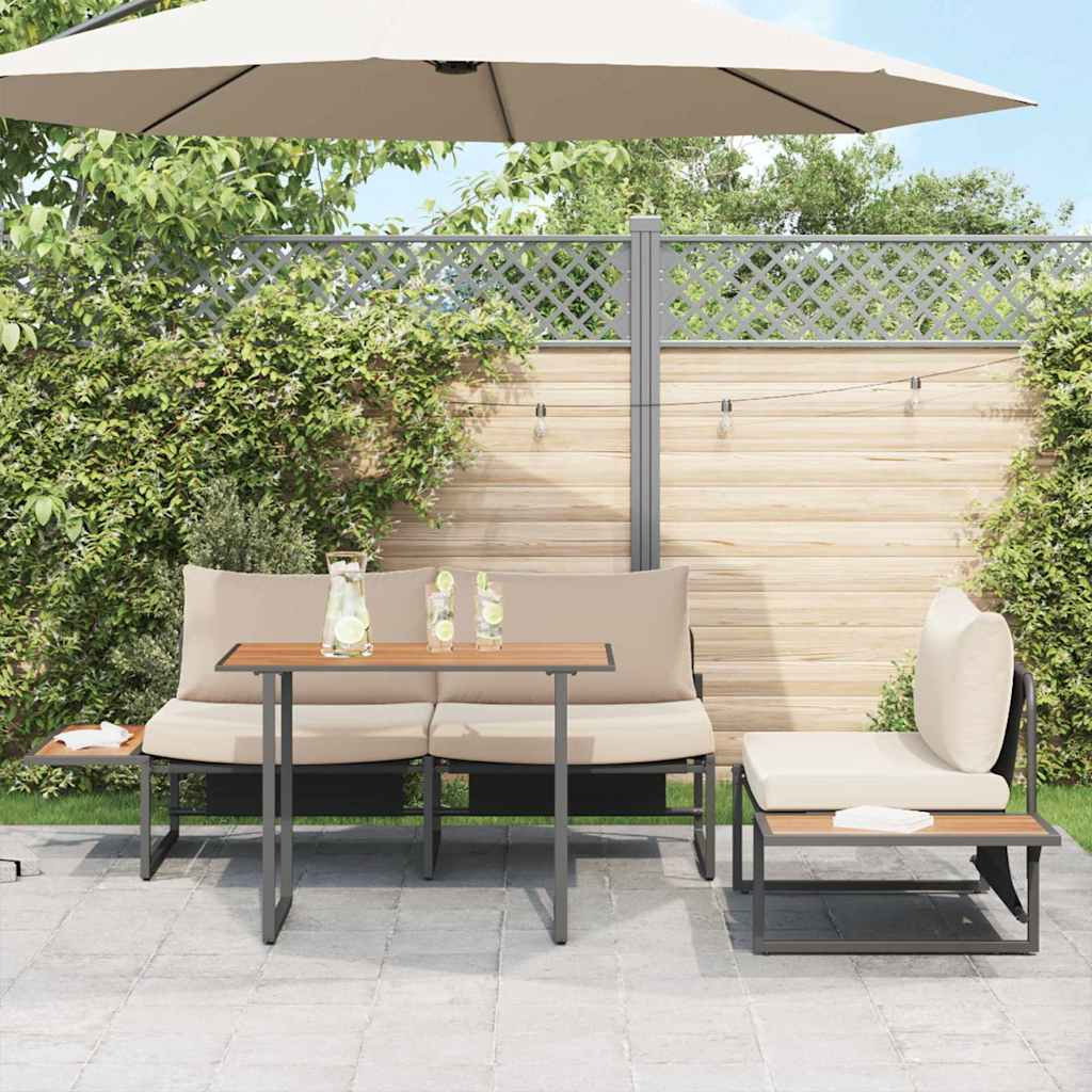 Ensemble de salle à manger pour jardin 3 pcs Taupe Acier