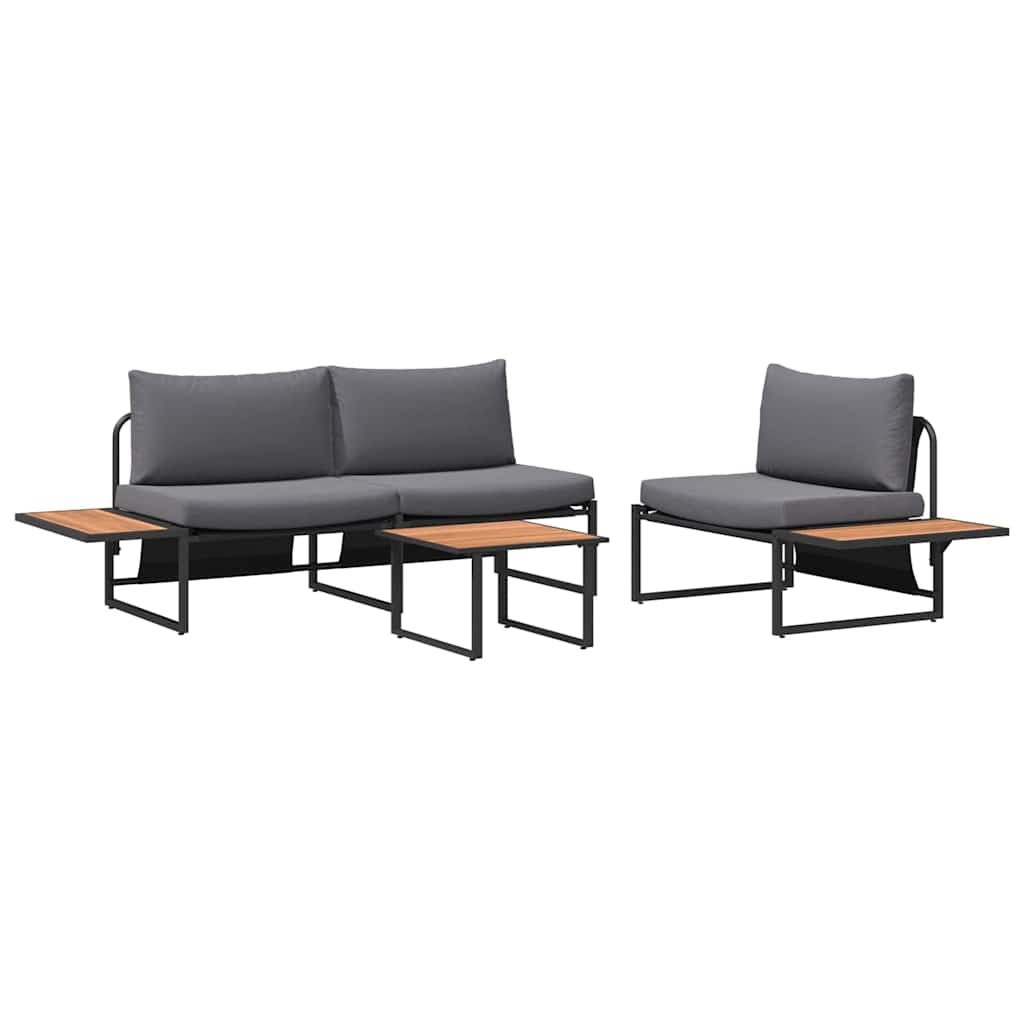 Ensemble de salle à manger pour jardin 3 pcs Anthracite Acier
