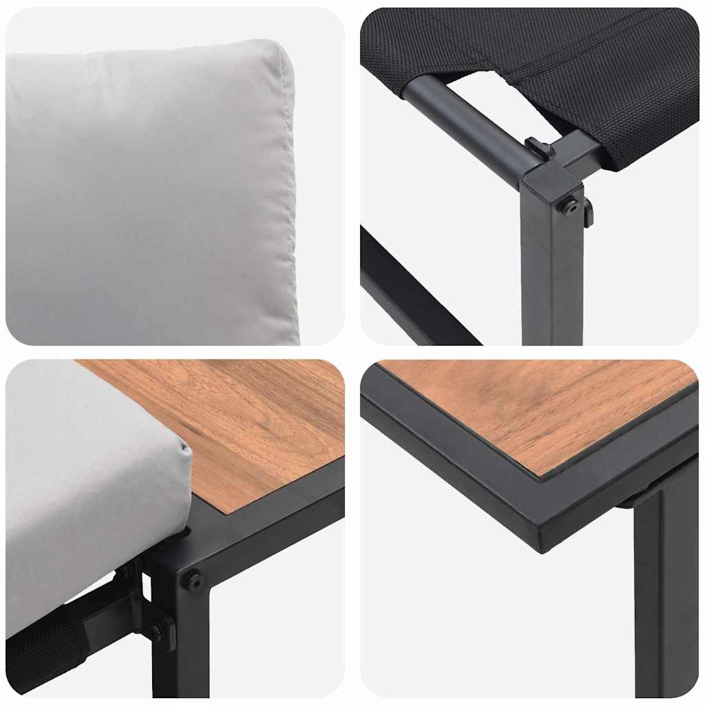 Ensemble de salle à manger pour jardin 3 pcs Gris clair Acier