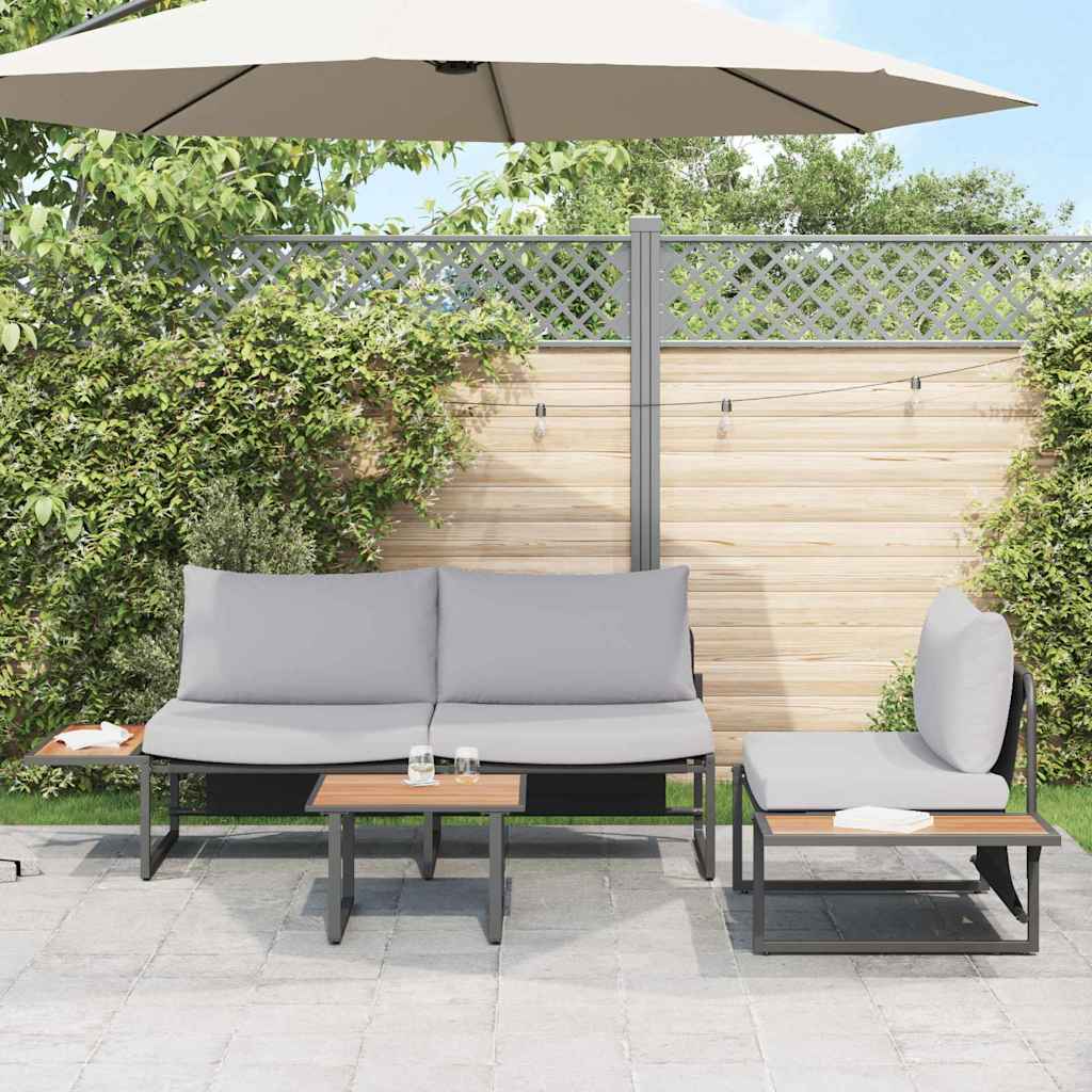 Ensemble de salle à manger pour jardin 3 pcs Gris clair Acier