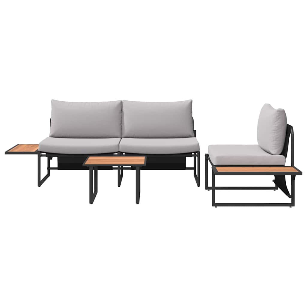 Ensemble de salle à manger pour jardin 3 pcs Gris clair Acier