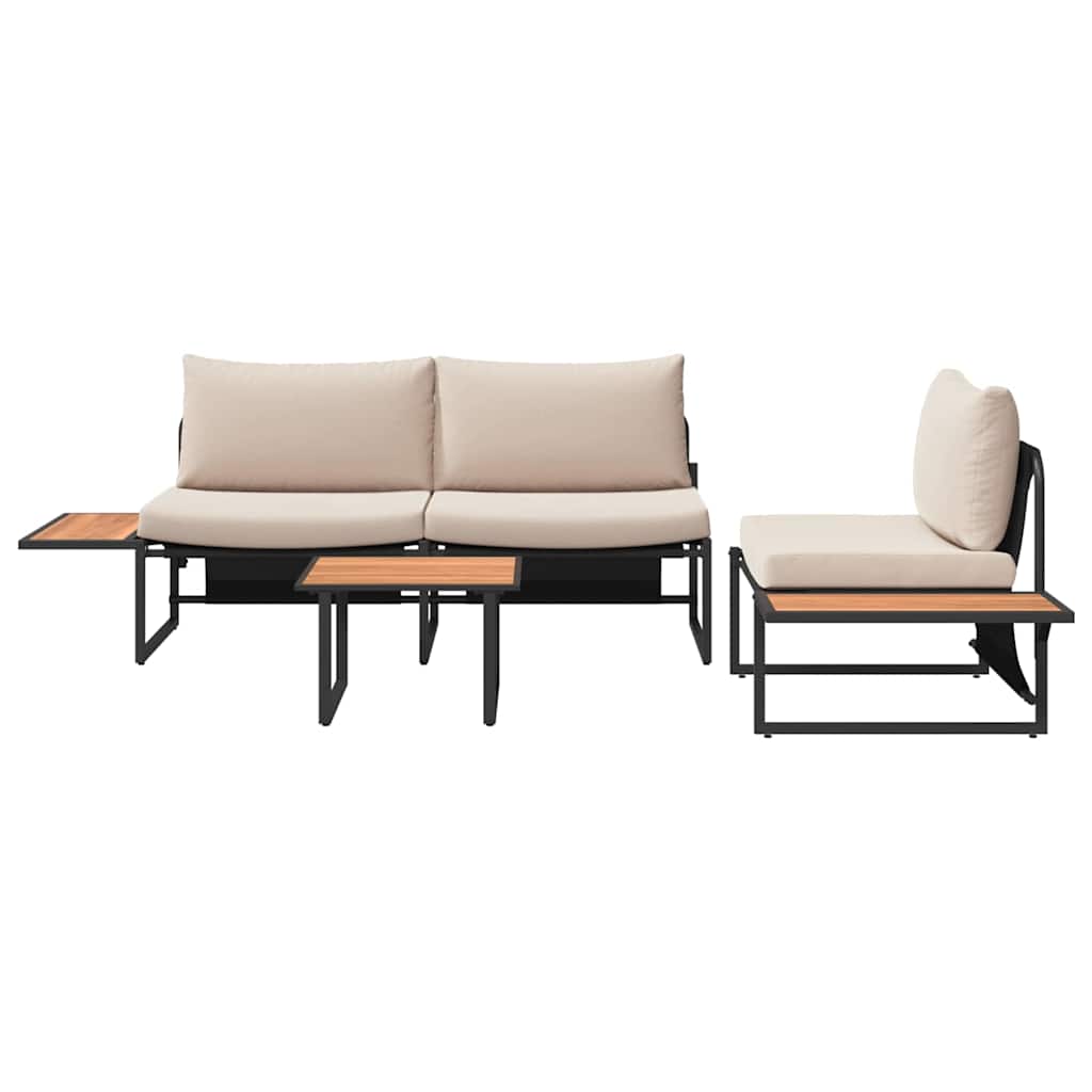 Ensemble de salle à manger pour jardin 3 pcs Taupe Acier