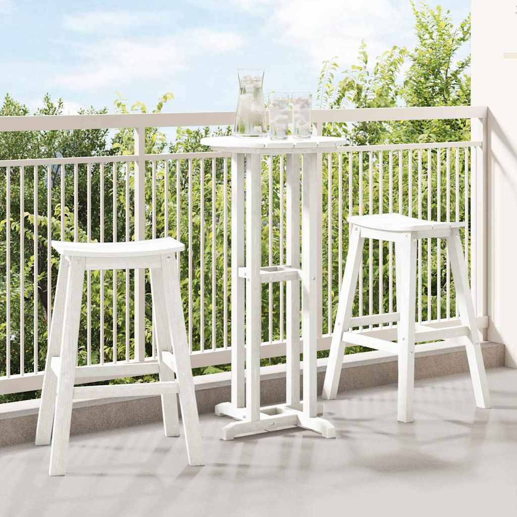 Ensemble de bar de jardin 3 pc Blanc HDPE