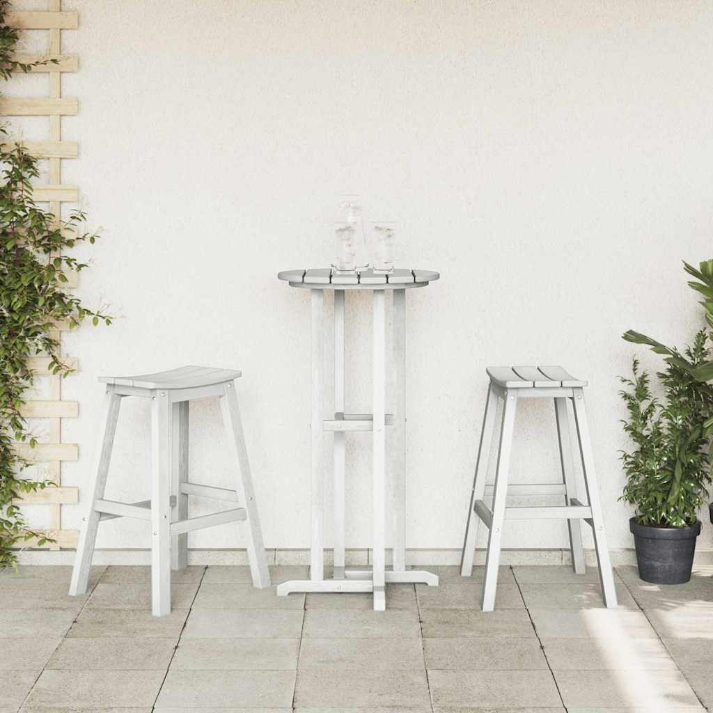 Ensemble de bar de jardin 3 pcs Blanc HDPE