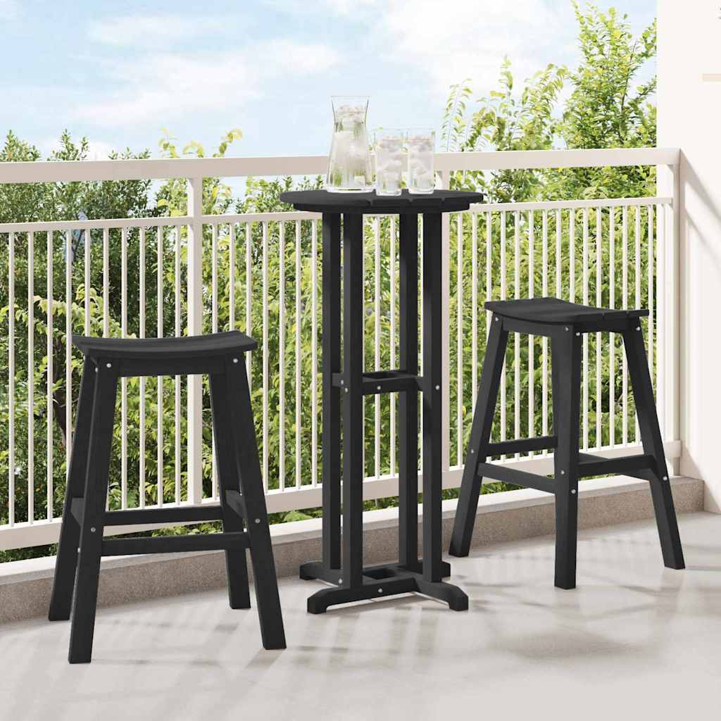 Ensemble de bar de jardin 3 pc Noir HDPE