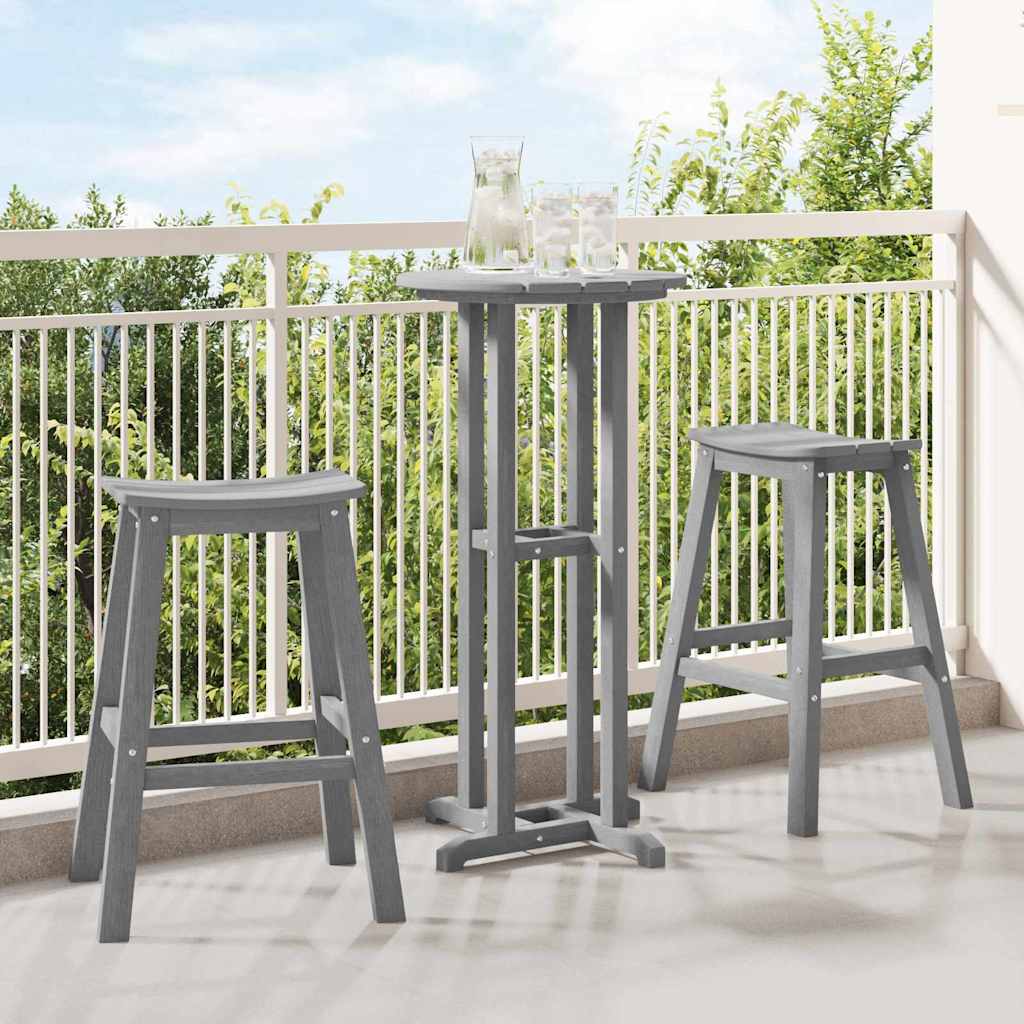 Ensemble de bar de jardin 3 pc Gris clair HDPE