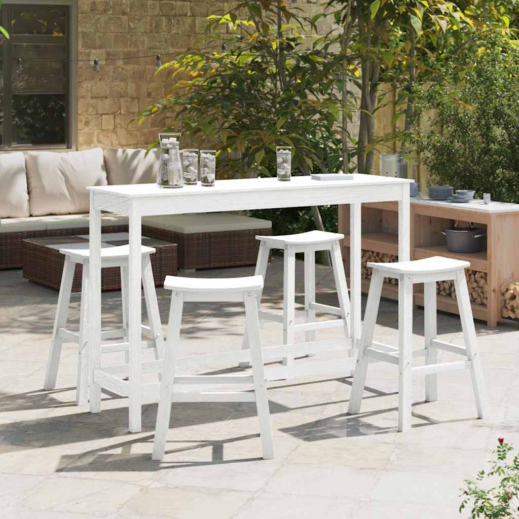 Ensemble de bar de jardin 4 pc Blanc HDPE