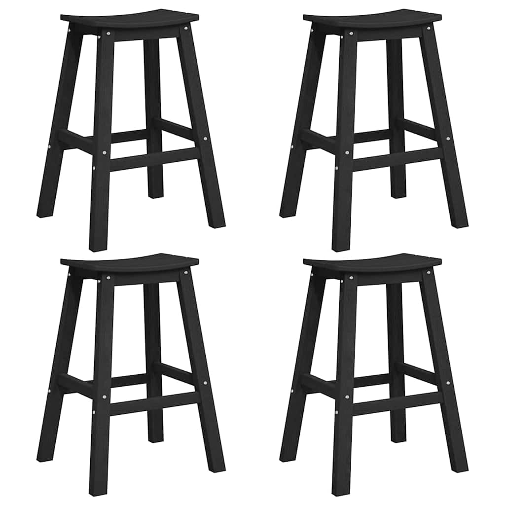 Ensemble de bar de jardin 4 pcs Noir HDPE