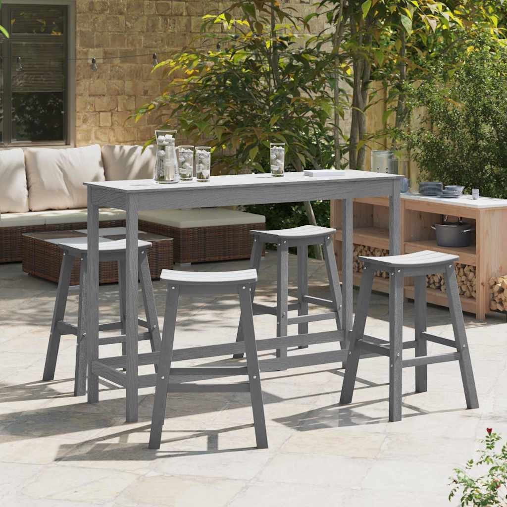 Ensemble de bar de jardin 4 pc Gris clair HDPE