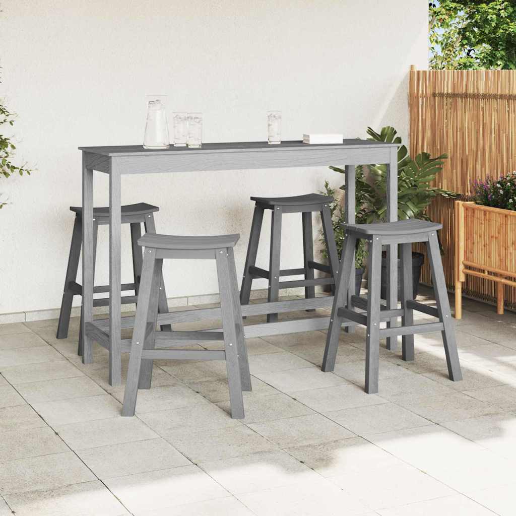 Ensemble de bar de jardin 4 pcs Gris clair HDPE