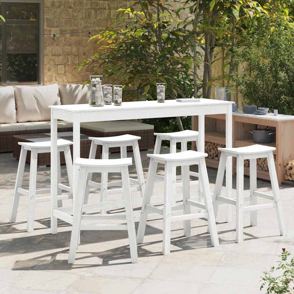 Ensemble de bar de jardin 6 pcs Blanc HDPE