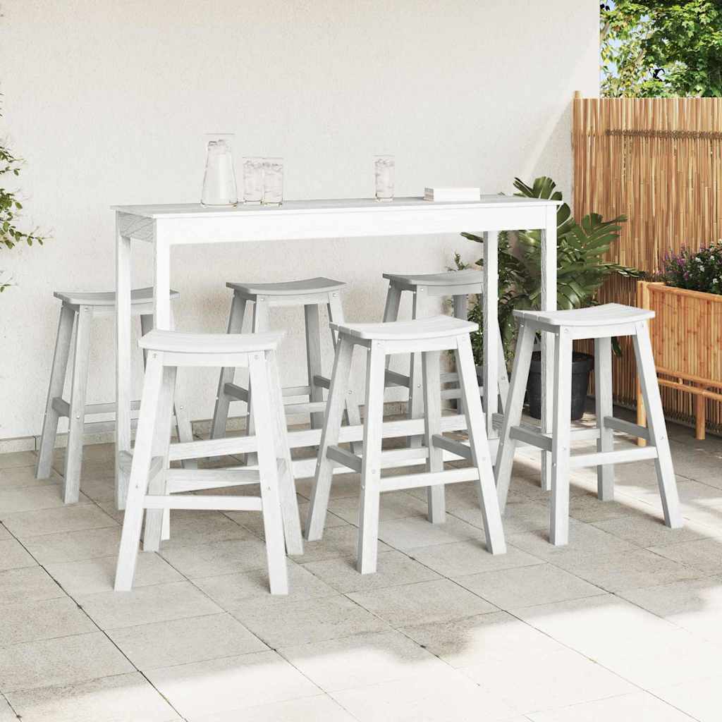 Ensemble de bar de jardin 6 pcs Blanc HDPE
