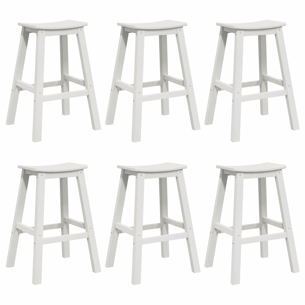 Ensemble de bar de jardin 6 pcs Blanc HDPE