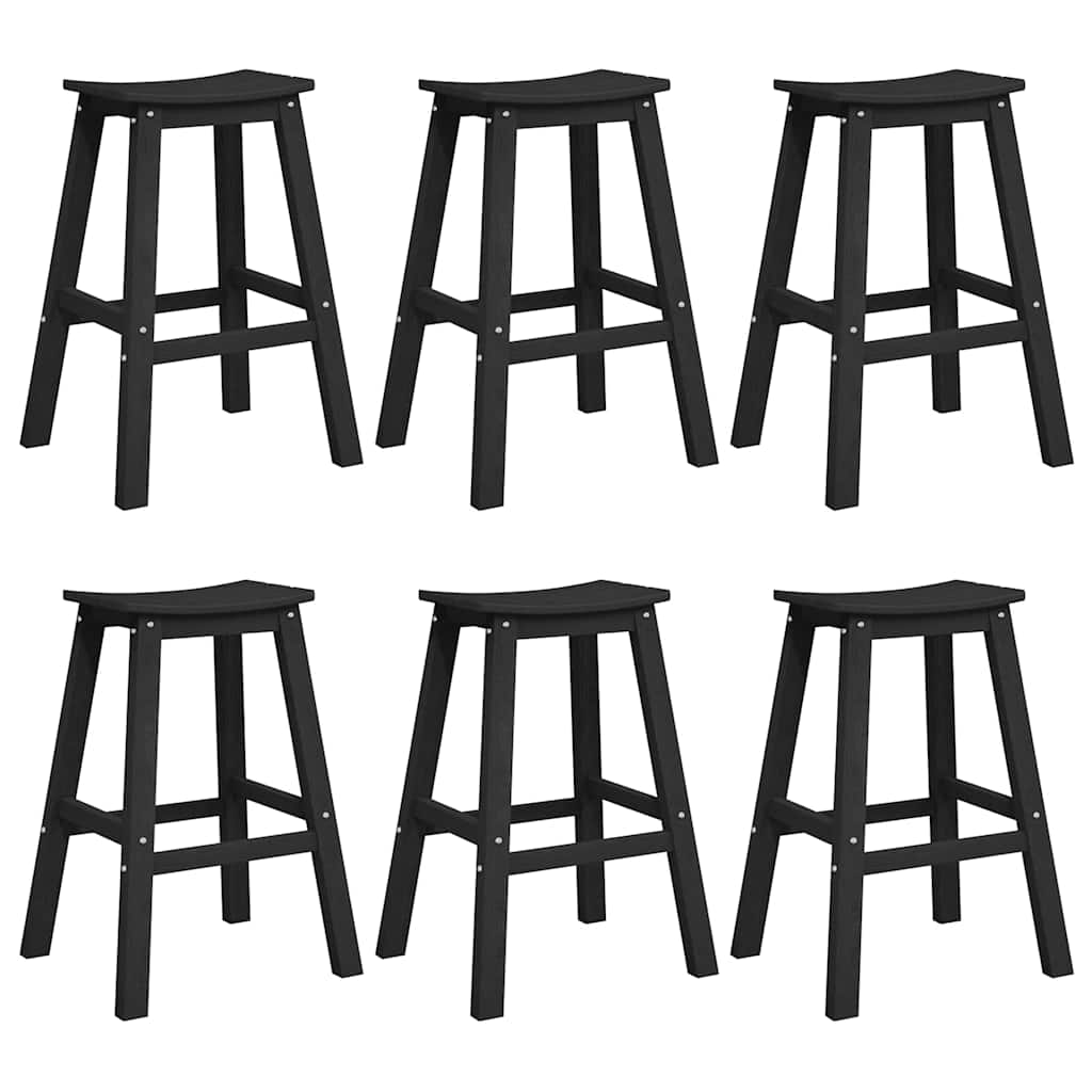 Ensemble de bar de jardin 6 pcs Noir HDPE