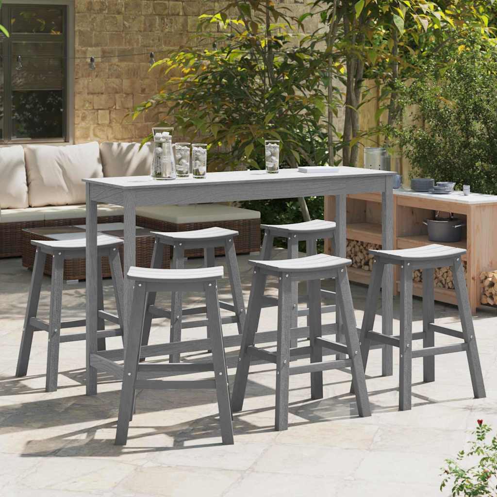 Ensemble de bar de jardin 6 pc Gris clair HDPE