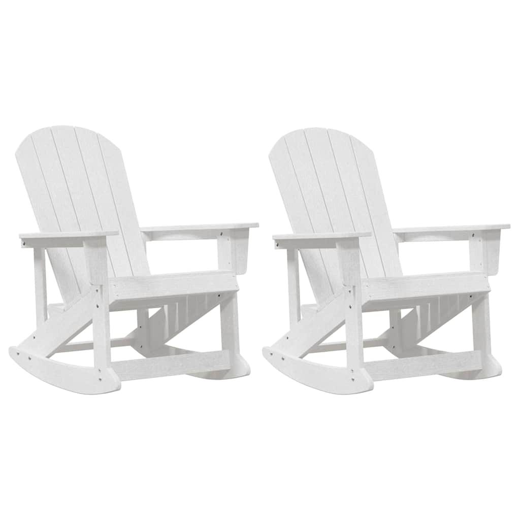 Chaises Berçantes Adirondack 2 pcs Blanc HDPE