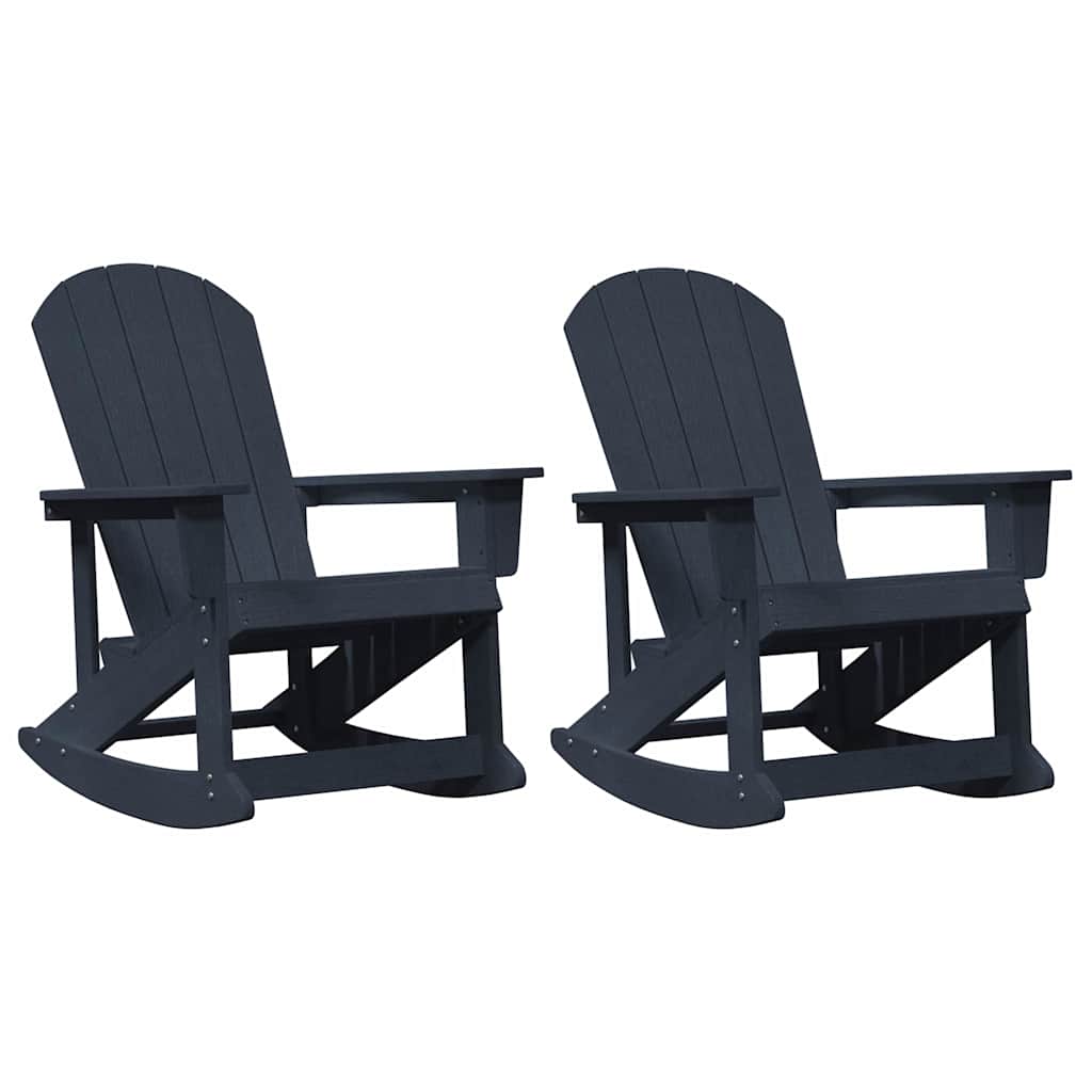 Chaises Berçantes Adirondack 2 pcs Bleu marine HDPE