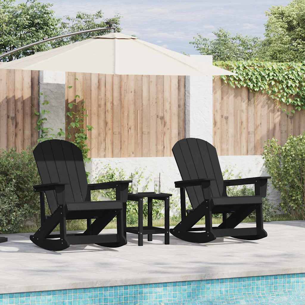 Chaises Berçantes Adirondack 2 pcs Noir HDPE