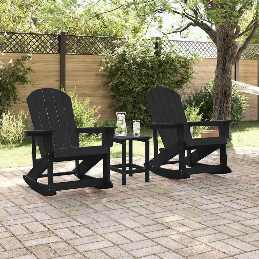 Chaises Berçantes Adirondack 2 pcs Noir HDPE