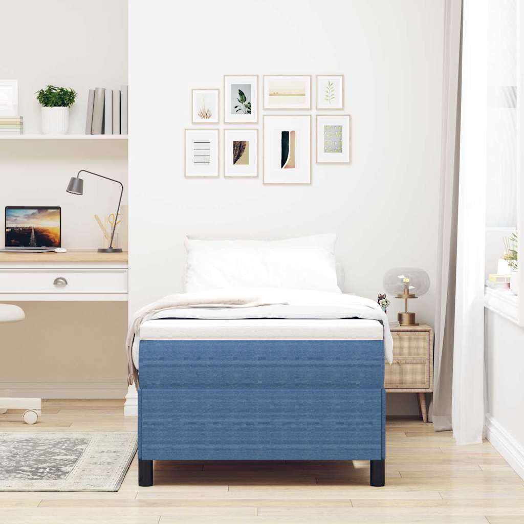 Cadre de lit Bleu 80 x 200 cm Tissu en velours côtelé - XIOS