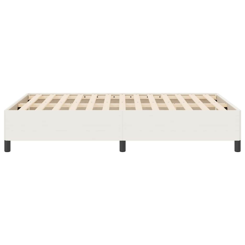 Lit à ressorts Crème 140 x 190 cm Tissu en velours côtelé - XIOS