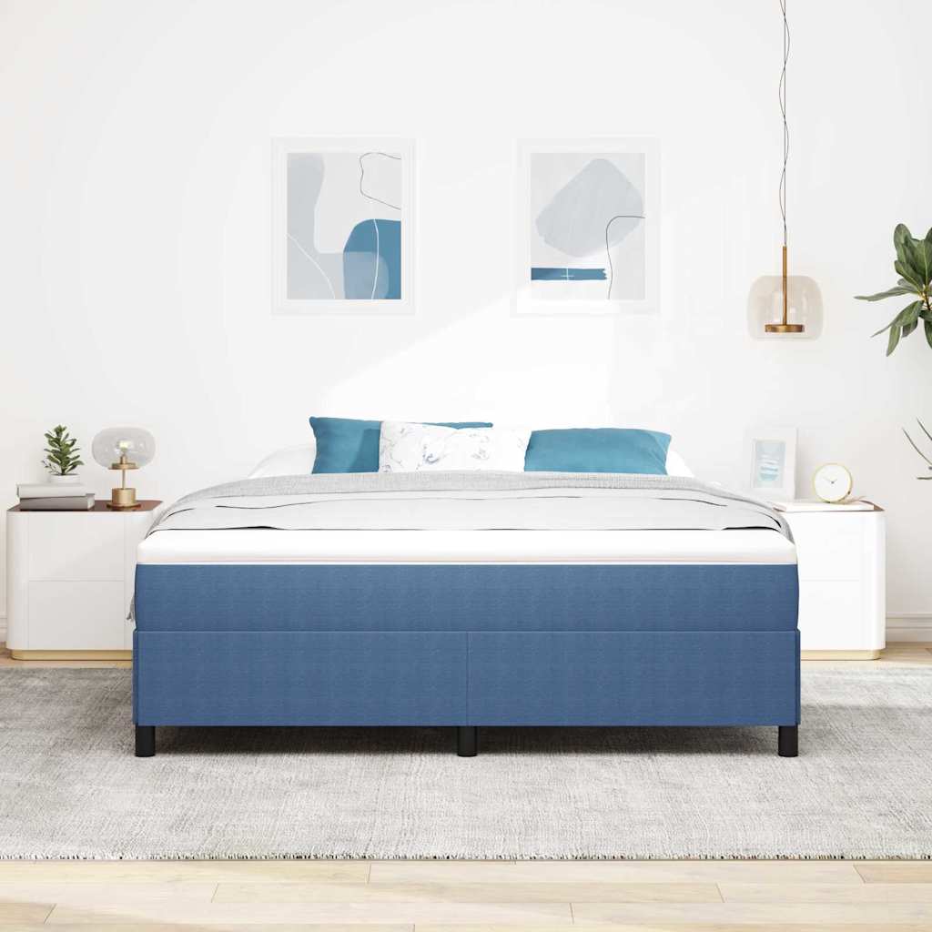 Cadre de lit Bleu 180 x 200 cm Tissu en velours côtelé - XIOS