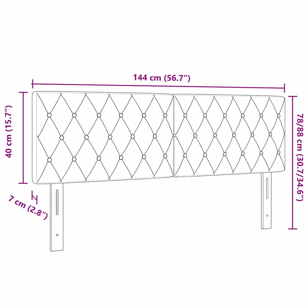 Tête de Lit en Velours Argyle Gris foncé 140 cm Velours - XIOS
