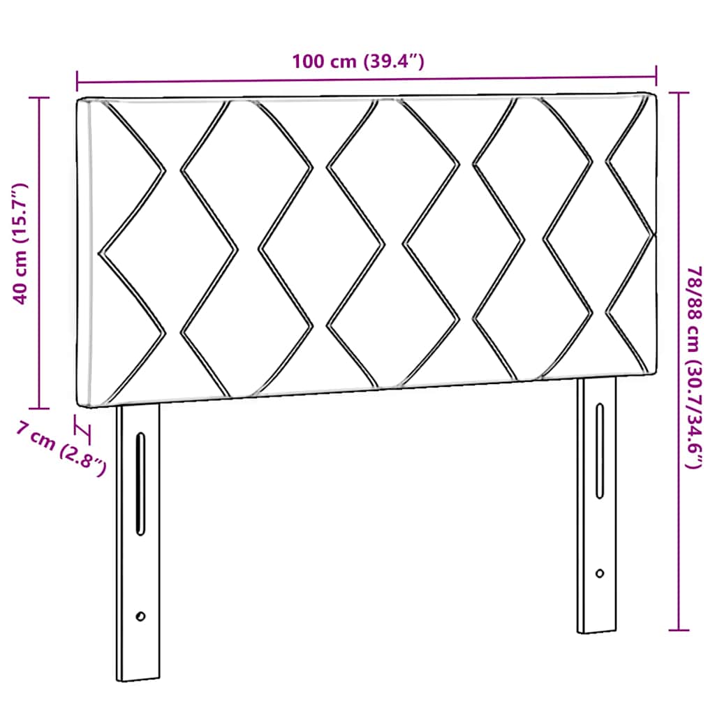 Tête de Lit en Tissu Géométrique Noir 100 cm tissu - XIOS