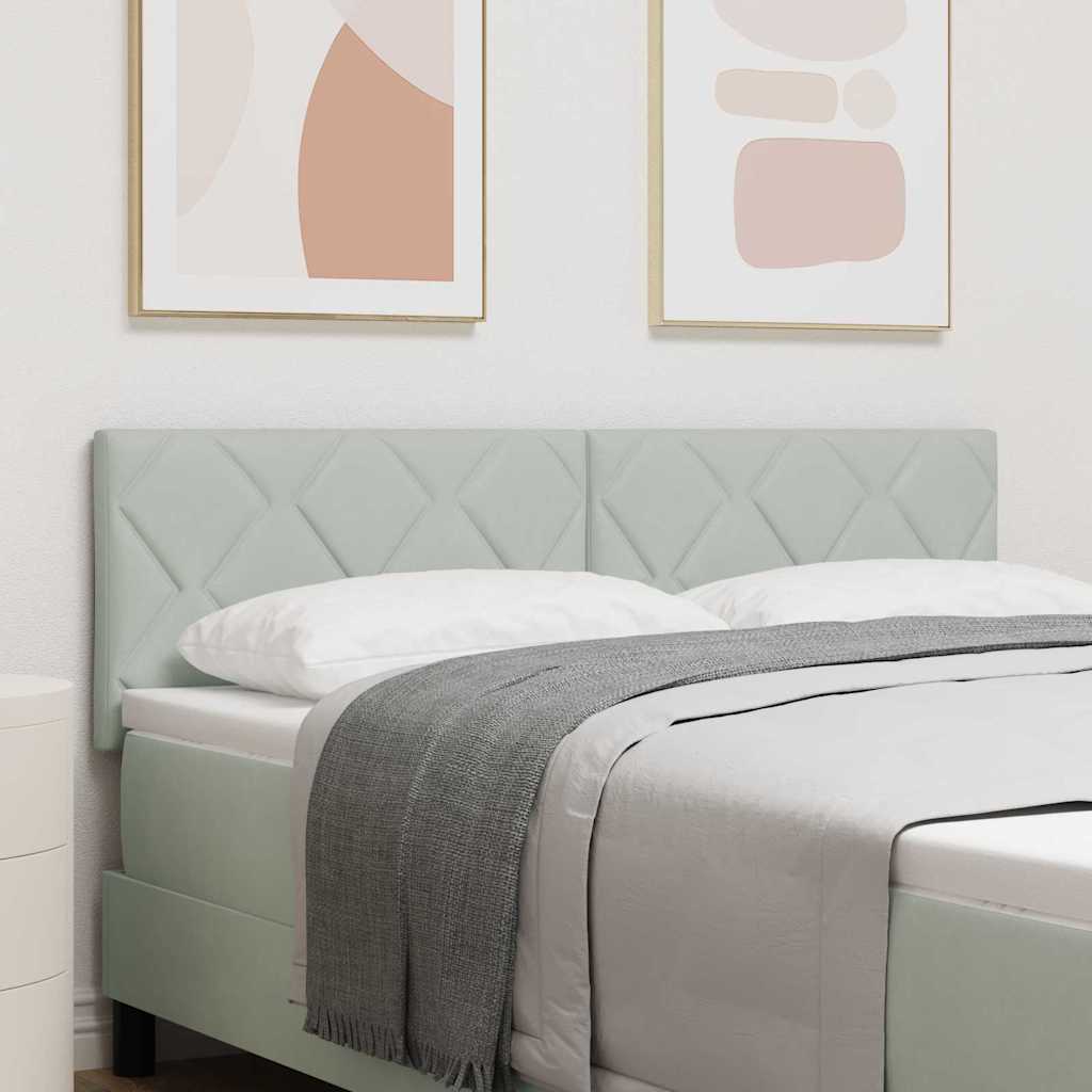 Tête de lit avec tête de lit Gris clair 144 cm Velours - XIOS