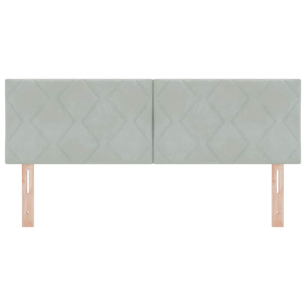 Tête de lit avec tête de lit Gris clair 144 cm Velours - XIOS