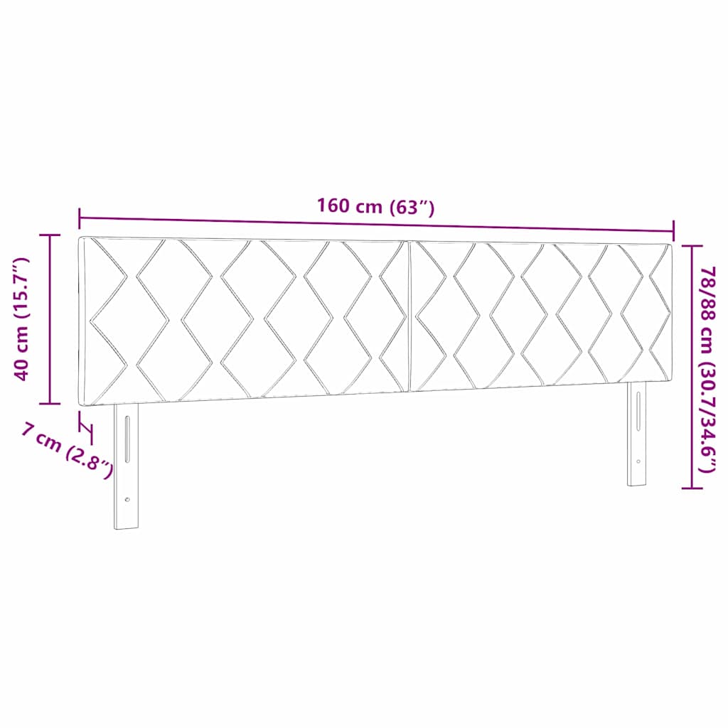 Tête de lit Rose 160 cm Velours - XIOS