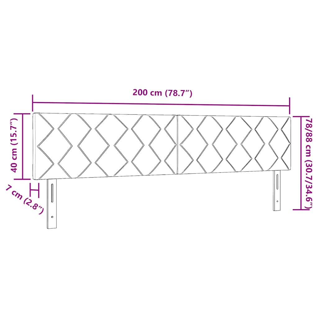 Tête de lit avec tête de lit Gris clair 200 cm Cuir synthétique - XIOS