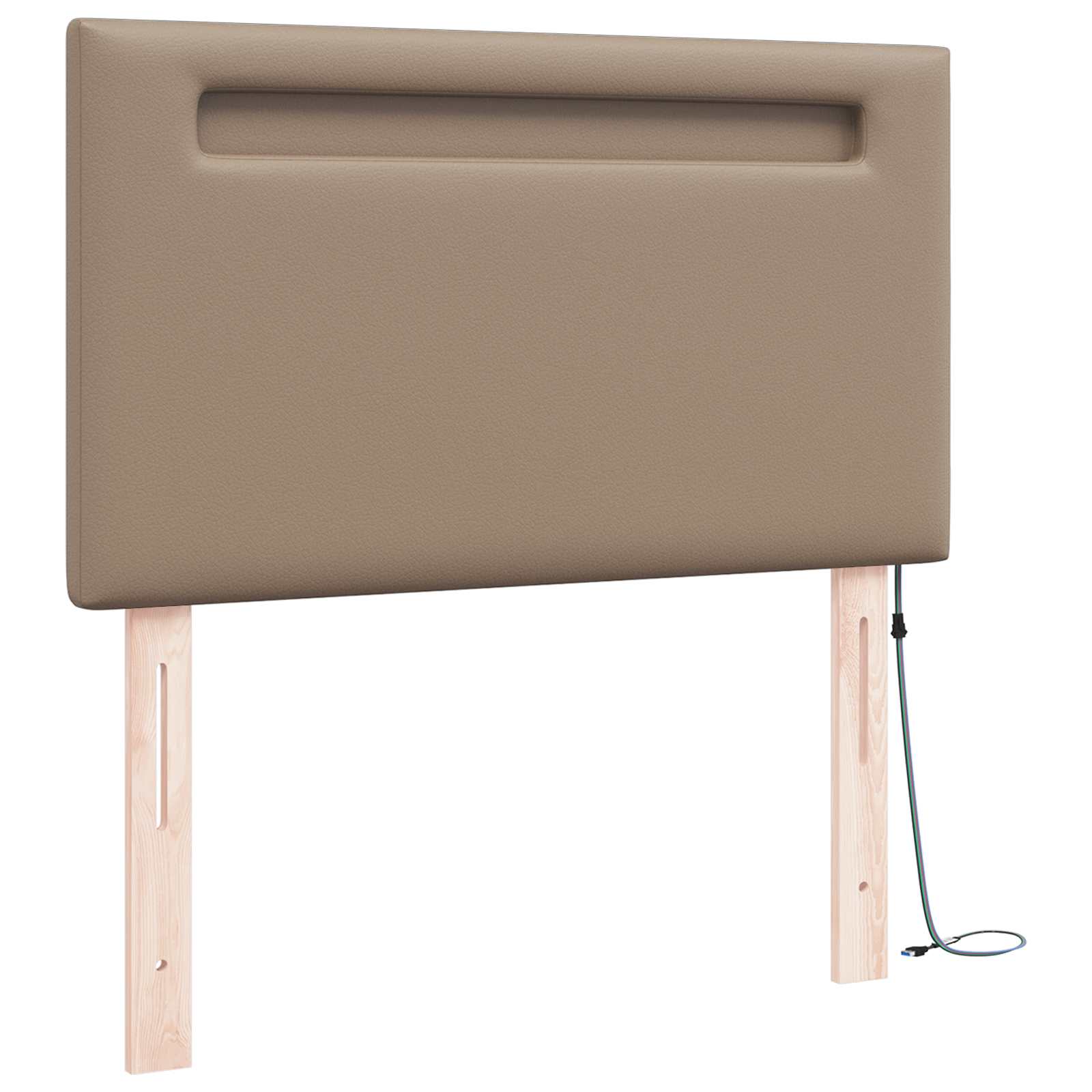 Tête de lit LED Cappuccino 90 cm Cuir synthétique - XIOS