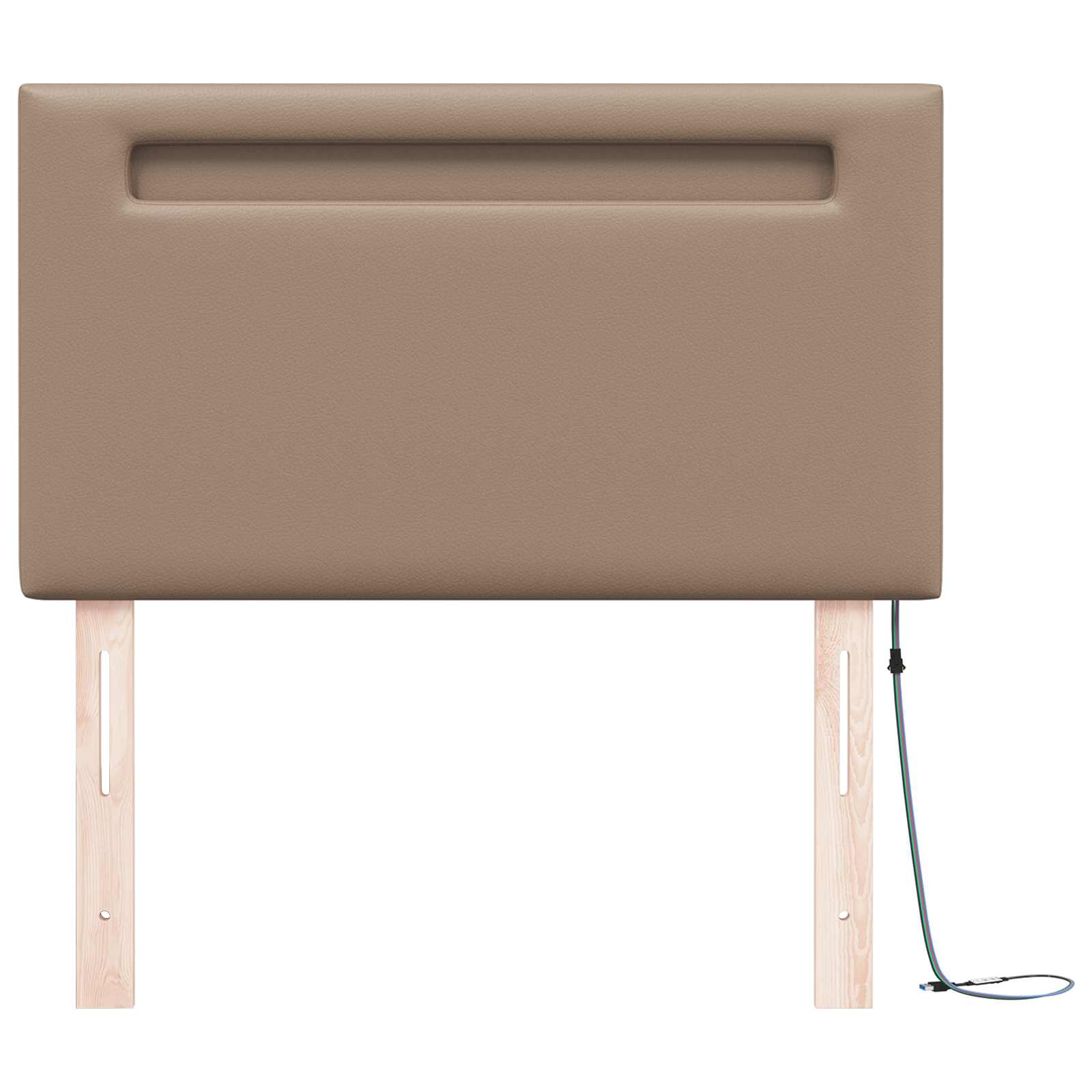 Tête de lit LED Cappuccino 90 cm Cuir synthétique - XIOS