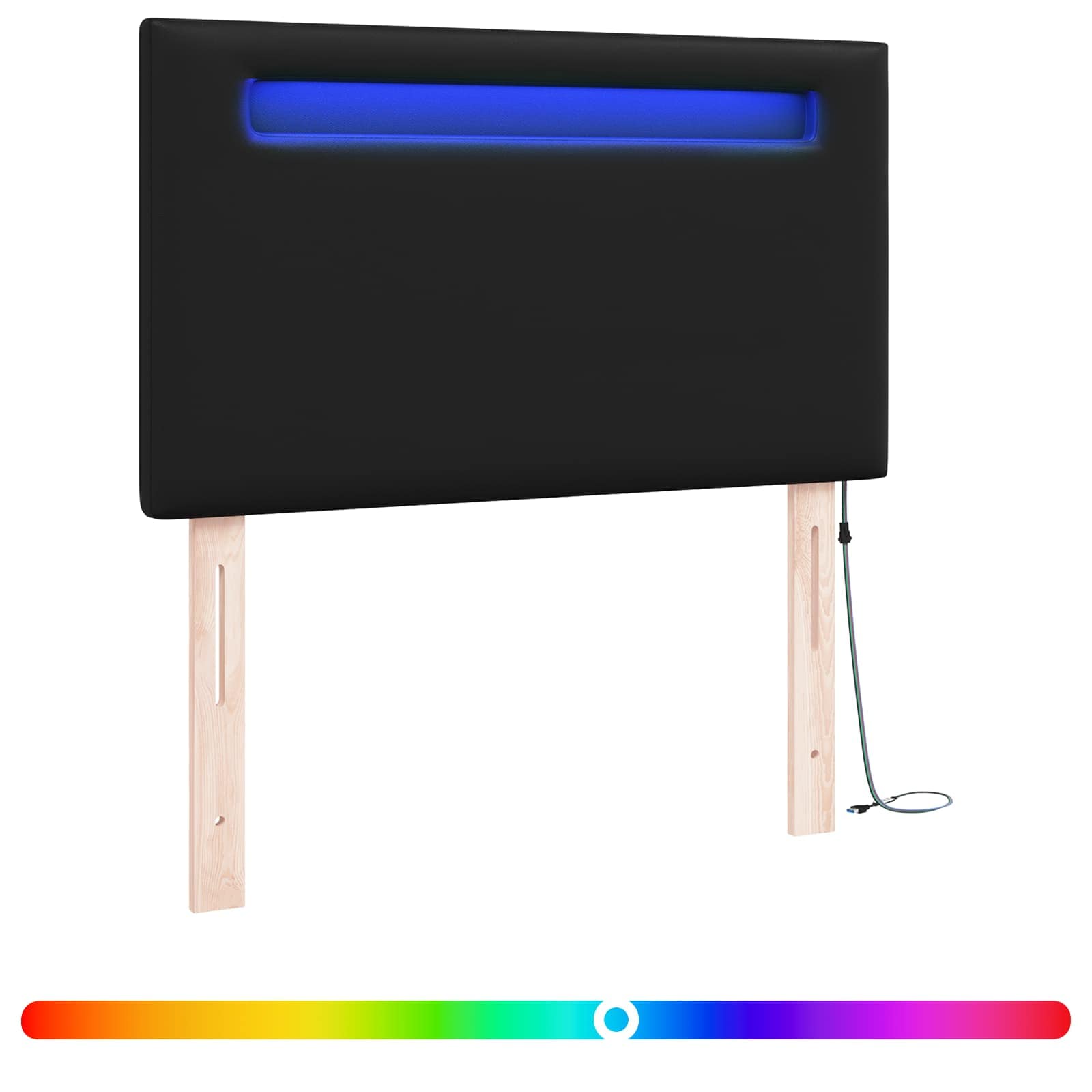 Tête de lit LED Noir 100 cm Cuir synthétique - XIOS
