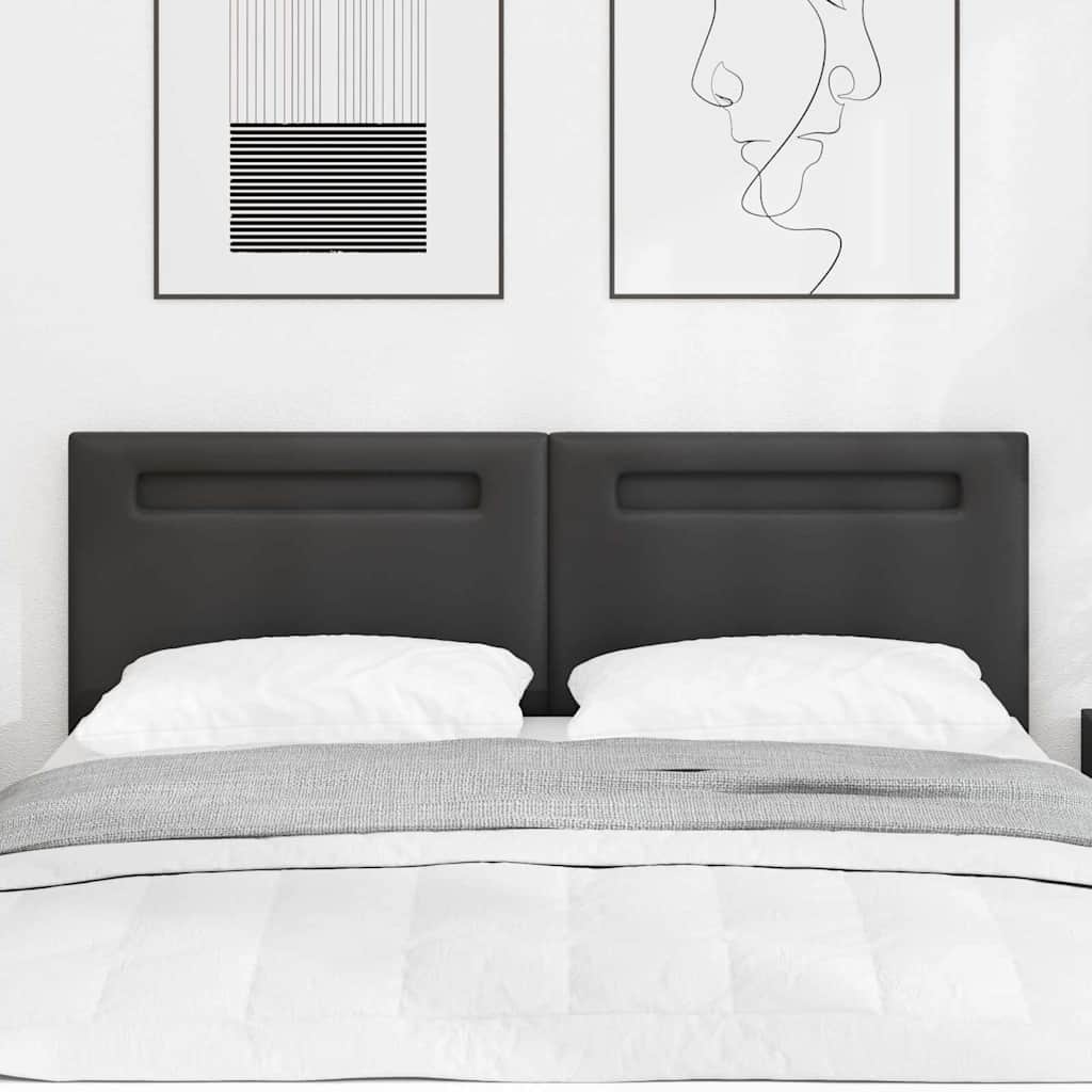 Tête de lit avec des lumières à LED Noir 144 cm PVC - XIOS